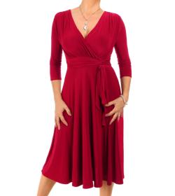 Red Fit & Flare Tie Detail Dress