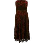 Red and Black Lace Strapless Dress