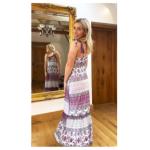 Paisley Print Mesh Maxi Dress