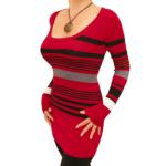 Red Striped Scoop Neck Jumper