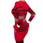 Red Striped Scoop Neck Jumper