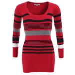 Red Striped Scoop Neck Jumper