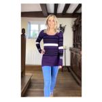 Purple Striped Scoop Neck Jumper