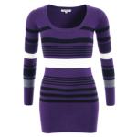 Purple Striped Scoop Neck Jumper