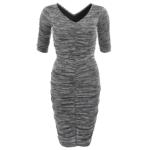 Marl Ruched V Neck Dress