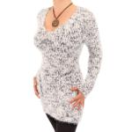 Grey and Ivory Marl Chunky Knit Jumper