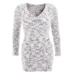 Grey and Ivory Marl Chunky Knit Jumper