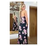 Black and Pink Floral Maxi Dress