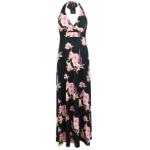 Black and Pink Floral Maxi Dress