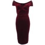 Wine Velour Bardot Dress