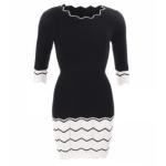 Black and Ivory Knit Jumper Dress