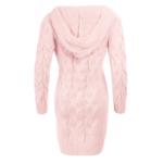 Soft Pink Cable Knit Hooded Cardigan