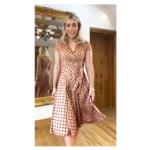 Mocha Polka Dot Fit & Flare Dress