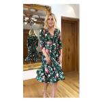 Green Floral and Bullfinch Dress