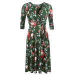 Green Floral and Bullfinch Dress