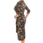 Black Geometric Print Wrap Dress