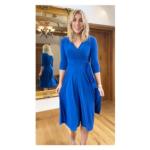 Royal Blue Fit & Flare Tie Detail Dress