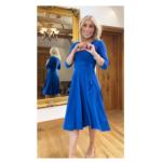 Royal Blue Fit & Flare Tie Detail Dress