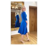 Royal Blue Fit & Flare Tie Detail Dress