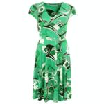 Green and White Print Tea Dress