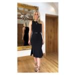 Black Sleeveless Panelled Pencil Dress