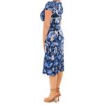 Blue Paisley Print Twist Front Dress