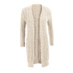 Stone Cable Knit Long Cardigan