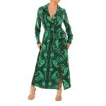 Green Paisley Collared Shirt Dress