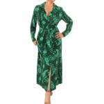 Green Paisley Collared Shirt Dress