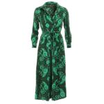 Green Paisley Collared Shirt Dress