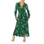 Green Paisley Collared Shirt Dress