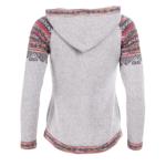 Light Grey Fair Isle Hooded V Neck Jumper