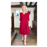 Red Fit & Flare Tie Detail Dress