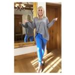 Grey Oversized V Neck Sparkly Slouch Jumper