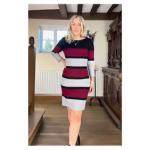 Burgundy Striped Jumper Dress