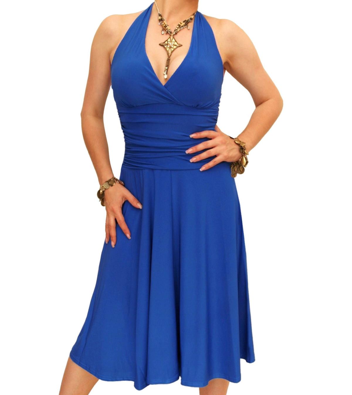 Blue Halter Neck Dress