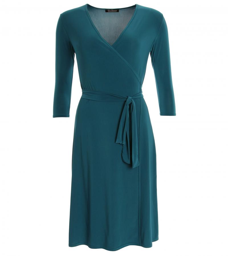 Teal Elegant Wrap Dress