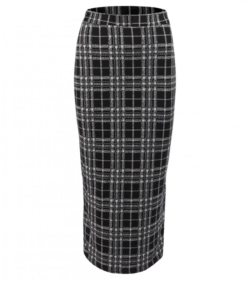 Checked Midi Skirt