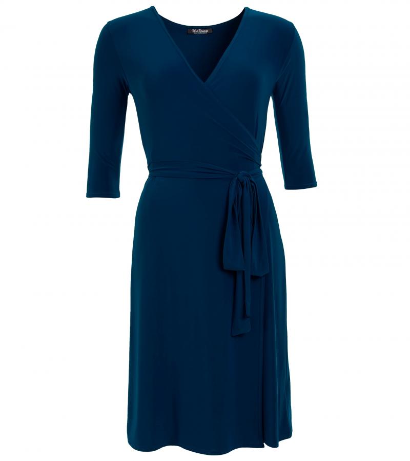 Navy Blue Elegant Wrap Dress