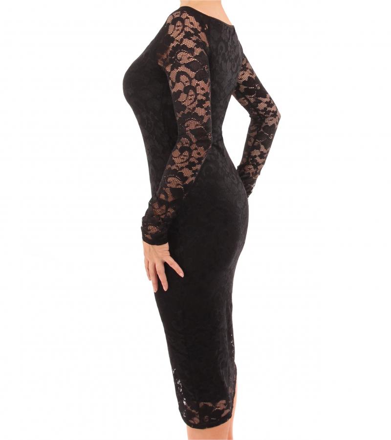 Black Lace Keyhole Dress