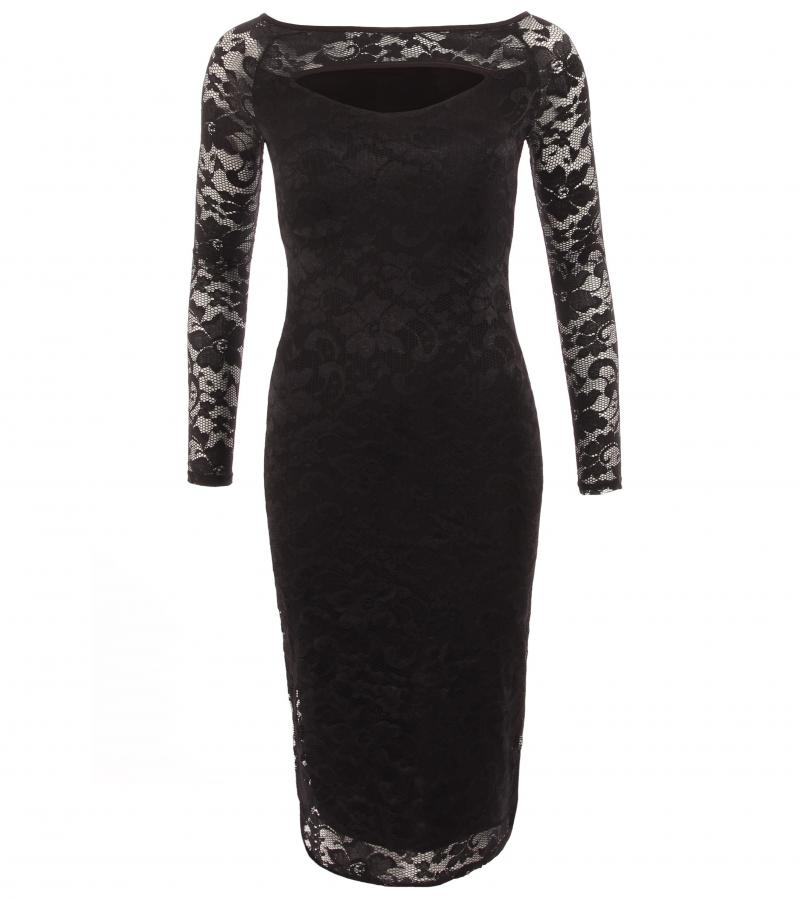 Black Lace Keyhole Dress